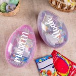 Personalized Simple Style Name Multicolor Fillable Jumbo Easter Egg Holiday Basket Stuffers Easter Birthday Party Favors Gift for Kids