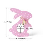 Personalized Cute Bunny Flowers Spots Stripes Wooden Easter Egg Holder with Name Tag Party Decor Birthday Holiday Gift for Kids