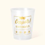 Personalized Congrats 12 oz Frosted Graduation Cups with Name and Text Set of 10 Graduation Party Supplies Gift for Class of 2025 Graduates