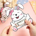 Personalised Cute Rabbit Expression Wooden Money Holder Basket Tag with Name Easter Basket Stuffers Gift for Kids