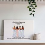 Gepersonaliseerd Bruid Cheers met bruidsmeisjes Canvas schilderij met naam datum en zegen Quote bruiloft bruids douche vrijgezellenfeest cadeau voor bruid