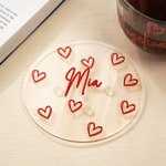 Vaso de cristal personalizado Love Heart 16oz con nombre y asa Regalo de San Valentín Cumpleaños para pareja