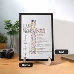 Gepersonaliseerd gebloemd Kruis Zegen Bijbelvers Houten Plaquette Frame met standaard Naam en Tekst Doop Eerste Communie Bureaudecoratie Cadeau voor Kinderen Meisje