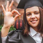 Personalized Wooden Graduation Uniform Ornament with Ribbon Name School and Year Graduation Gift for Graduate