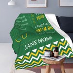 Personalized School Memorial Blanket with Name and Text Graduation Gift for Graduate Athletic Club Member