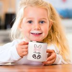 Personalized Cute Easter Bunny 12oz Enamel Mug Snack Bag with Name Easter Party Birthday Gift for Kids