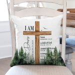 Personalisierte Wald Kreuz Bibel Vers werfen Kissenbezug mit Namen Erstkommunion Party Home Decor Taufe Geschenk für Kinder Jungen