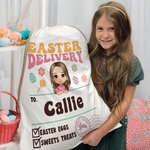 Personalizzato Pasqua consegna Cartoon Character Drawstring Treat Bag con nome Pasqua festa di compleanno regalo per ragazzi ragazze