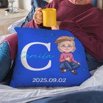 Personlig kvinna tecknad karaktär fjärilar design kasta kuddeöverdrag med initialer och namn heminredning pensionering födelsedagspresent för mormor mamma