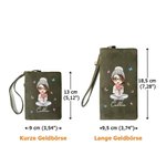 Personalisierte Cartoon-Dame Geburtsblumen Blumenstrauß Name Geldbörse mit Kartenfächern Handgelenkschlaufe Geburtstag Muttertag Geschenk für Damen