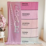 Personalized God Says I Am Name Meaning on Bible Verse Colorful Soft Throw Blanket Baptism Confirmation Christmas Gift for Christians Family Kids