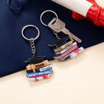 Personalized 3D Effect Graduation Cap Book Keychain Bag Charm with Name and Year Class of 2025 Graduation Gift for Graduates