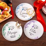 Personalisierte Klasse von 2025 Graduation Cap Keramik-Schmuck-Schale mit Namen und Schulnamen Graduation Geschenk für sie