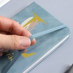 Cuaderno de bolsillo personalizada cuero de PU A7 con inicial floral y nombre accesorio de viaje regalo de fiestas para oficinistas y profesores