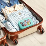 Personalisierte Cool Sisters Club Cartoon-Charakter Zwei-Lagen-PU-Leder-Schmuck-Box mit Namen Portable Travel Essential Geburtstag Geschenk für Frauen Mädchen