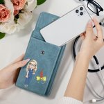 Personalizado Cartoon Nombre del personaje de cuero de PU Crossbody Bolsa con la flor de nacimiento y el arco Estetoscopio Apreciación Regalo para el personal médico médico