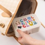 Personalisierte Cool Sisters Club Cartoon-Charakter Zwei-Lagen-PU-Leder-Schmuck-Box mit Namen Portable Travel Essential Geburtstag Geschenk für Frauen Mädchen