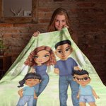 Personalisierte Cartoon-Charakter Familienmitglied weiche Decke werfen Home Decor Geburtstagsgeschenk für Freund Familie