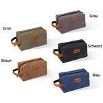 Personalisierte Große Kapazität Canvas Kulturtasche mit Eingraviertem Namen Mehrfarbig Geburtstag Geschenk für Herren Papa