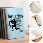 Personalized Positive Zodiac Character Traits Name A5 Notebook with 100 Lined Pages Birthday Self Affirmation Gift for Constellation Lovers Friends