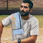 Personalized Multicolor Baseball Ice Cream Dripping Towel with Name and Number Portable Birthday Sport Accessories Gift for Baseball Sport Lovers