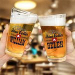 Personalisierte lustige blauen Kragen Druck Lebensmittelqualität 16oz Bierglas mit Namen Bar Glaswaren Vatertag Geburtstag Geschenk für Bierliebhaber Familie