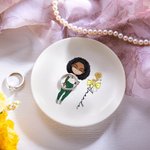 Personalized Birth Flower Bow-knot Stethoscope Medical Cartoon Character Jewelry Plate with Name Birthday Nurse Week Gift for Medical Staff