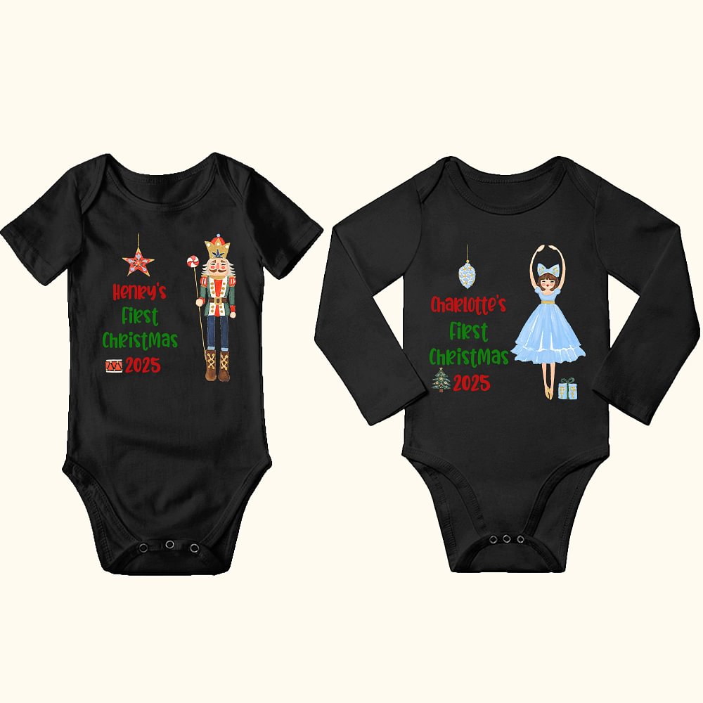 Première Noël Personnalisée Personnages de conte de fées Romper bébé Cartoon Onesie avec nom Baby Shower Noël Cadeau pour nouveau-né Fille Garçon