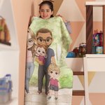 Personalisierte Cartoon-Charakter Familienmitglied weiche Decke werfen Home Decor Geburtstagsgeschenk für Freund Familie