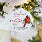 Personalisierte Keramik Ornament Kardinal erscheint, wenn Engel in der Nähe sind Home Dekoration Weihnachten Erinnerung Geschenk für Familie