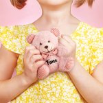 Personalizado lindo Plaid Bow Tie Tiny Peluche Oso Peluche Animal de juguete con nombre Baby Shower Día de los Niños Cumpleaños de regalo para los niños