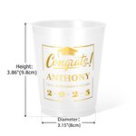 Personalized Congrats 12 oz Frosted Graduation Cups with Name and Text Set of 10 Graduation Party Supplies Gift for Class of 2025 Graduates