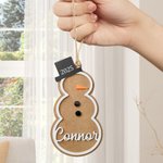 Gepersonaliseerd Kerst Sneeuwpop Ornament met Naam en Jaar 3D Stereoscopisch Home Decoratie Kerstmis Stocking Tags Cadeau voor Familie Vriendin