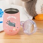 Personalized Cute Animal Underwater World 10oz Insulated Sippy Cup with Name and Handle Baby Shower Birthday Gift for Kids