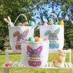 Personalised Cute Bunny Easter Egg Basket with Name Easter Party Birthday Gift for Boys Girls
