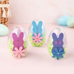 Personalisierte niedliche Hase Filz Blume Ostern Badebombe mit Initialen Ostern Korb Stuffers Geburtstagsgeschenk für Kinder