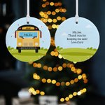 Personalizado conductor de autobús escolar de cerámica árbol de Navidad adorno colgante Agradecimiento Acción de Gracias Regalo para el conductor del autobús escolar