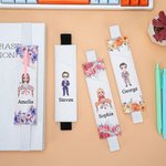 Marque-page en cuir avec pochette pour stylo Accessoire de lecture pour le bureau Cadeau d'anniversaire pour les rats de bibliothèque Famille Amis