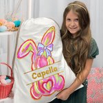 Borsa regalo personalizzata con cordoncino del coniglietto pasquale con nome Festa di Pasqua Regalo di compleanno per bambini Famiglia