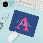 Alfombrilla de ratón antideslizante personalizada multicolor con nombre e inicial Cumpleaños Artículos para el hogar Oficina Regalo para la familia Amigos