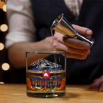 Vaso de Whisky Personalizado de 16oz con Cuello Azul Impreso y Nombre Cristalería de Bar Regalo del Día del Padre para el Abuelo Papá