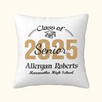 Personalizzato Classe 2025 Senior Pride Graduation Throw Pillow Cover Cerimonia di laurea regalo per gli amici adolescenti