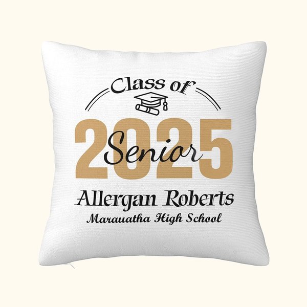 Gepersonaliseerde klasse van 2025 Senior Pride afstuderen kussenhoes afstudeerceremonie cadeau voor vrienden tieners