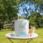 Personalised Cute Bunny Easter Egg Basket with Name Easter Party Birthday Gift for Boys Girls