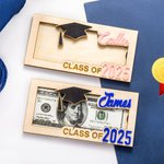 Personalized Graduation Cap Wooden Money Holder with Name Funny Cash Party Favor Gift for Class of 2025 Graduates
