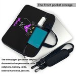 Bolsa de ordenador portátil impermeable personalizada con nombre y correa ajustable para el hombro para un bonito gato negro Regalo de viaje de cumpleaños para estudiantes y oficinistas