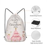 Personalized Pink Nutcracker Drawstring Strap Pack First Christmas Gift for Family or Friend