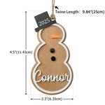 Gepersonaliseerd Kerst Sneeuwpop Ornament met Naam en Jaar 3D Stereoscopisch Home Decoratie Kerstmis Stocking Tags Cadeau voor Familie Vriendin