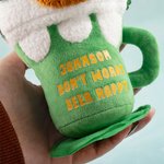 Personalized Magnetic Leprechaun Beer Cup Plush Stuffed Toy with Name and Text Birthday St. Patrick's Day Clothing Accessories Gift for Family Friends