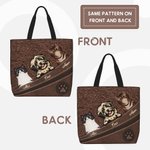 Personalizzato Vintage Paw Print 1-5 Cani Gatti Grande Borsa Tote con cerniera con nomi Regalo di compleanno per gli amanti degli animali domestici